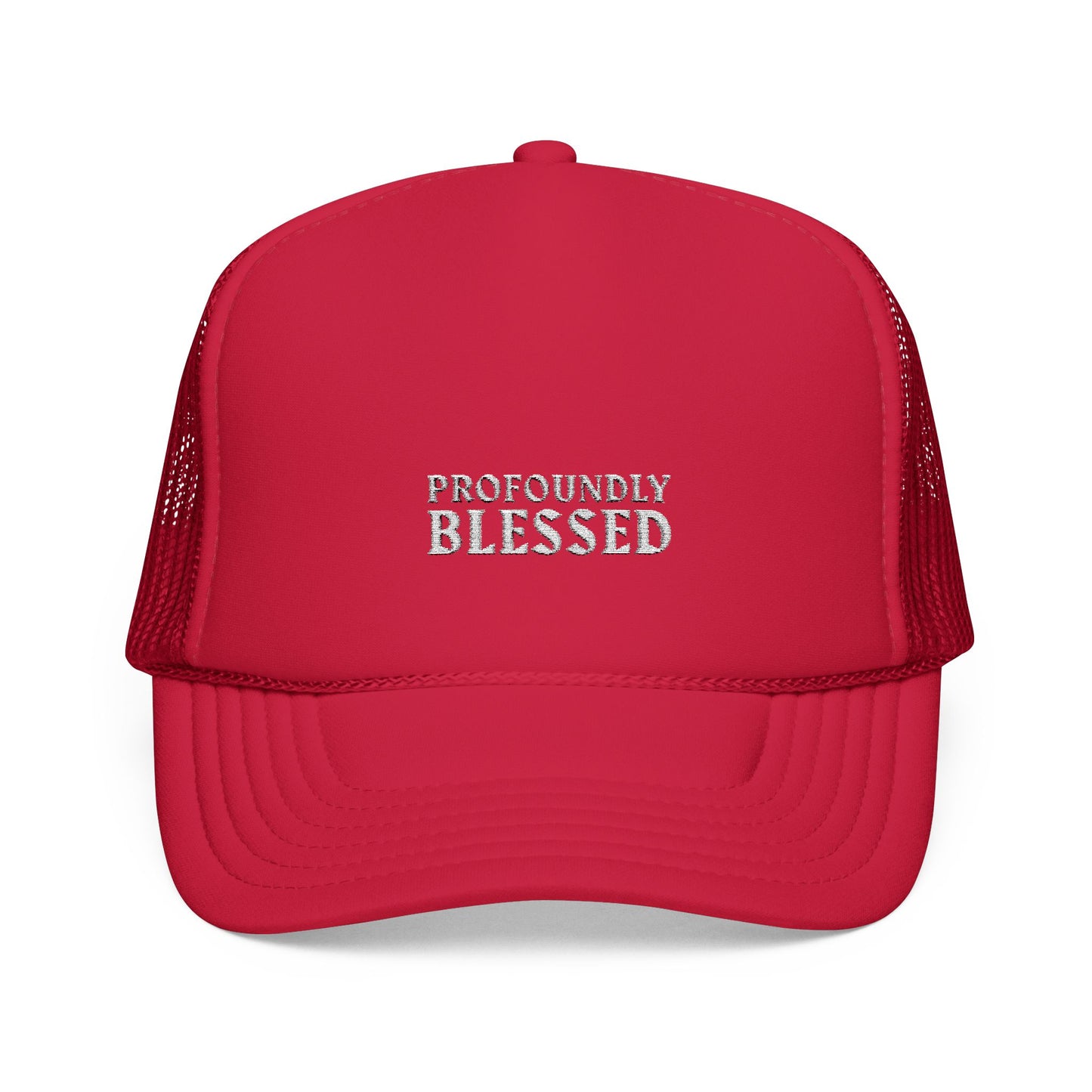 Profoundly Blessed Foam Trucker Hat - Embroidered Cap for Positive Vibes