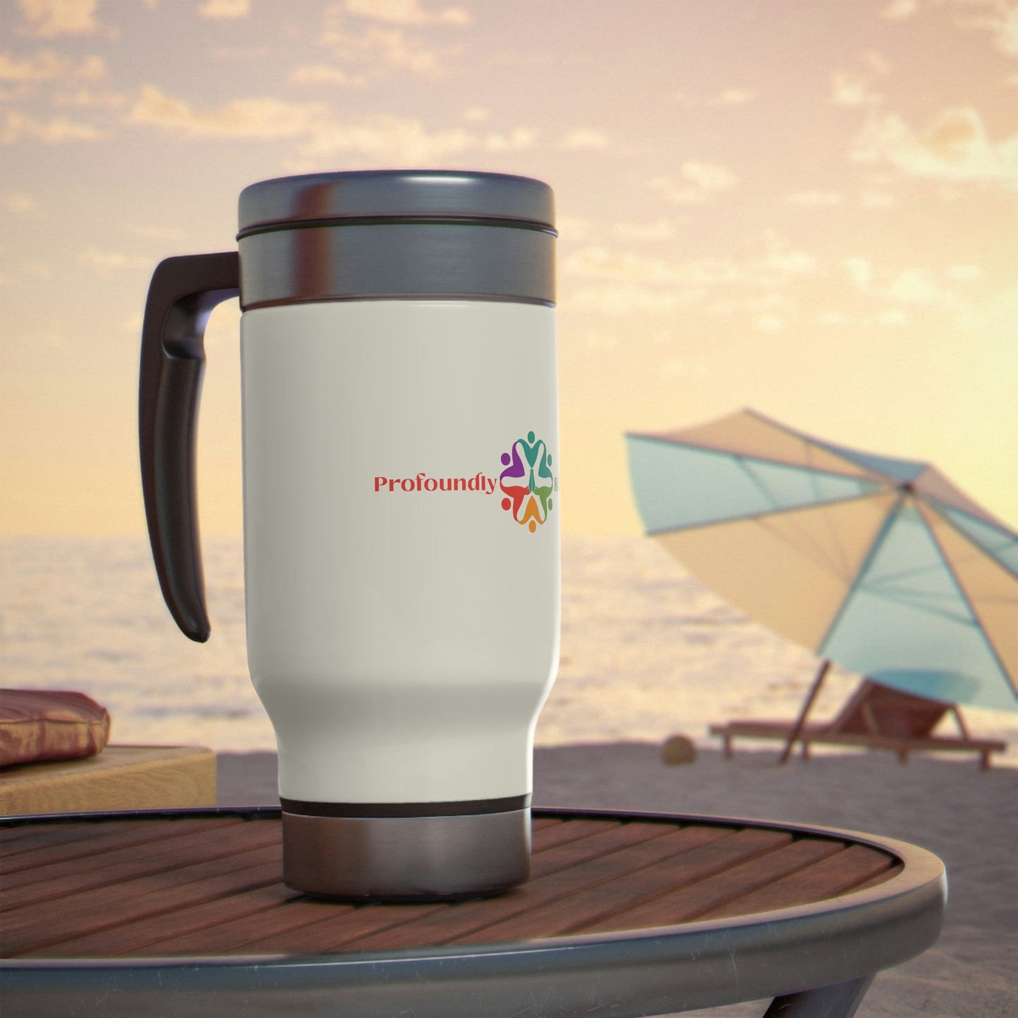 Profoundly Blessed Stainless Steel Travel Mug with Handle, 14oz
