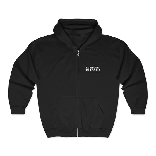 Profoundly Blessed Zip-Up Hoodie - Unisex Heavy Blend Sweatshirt