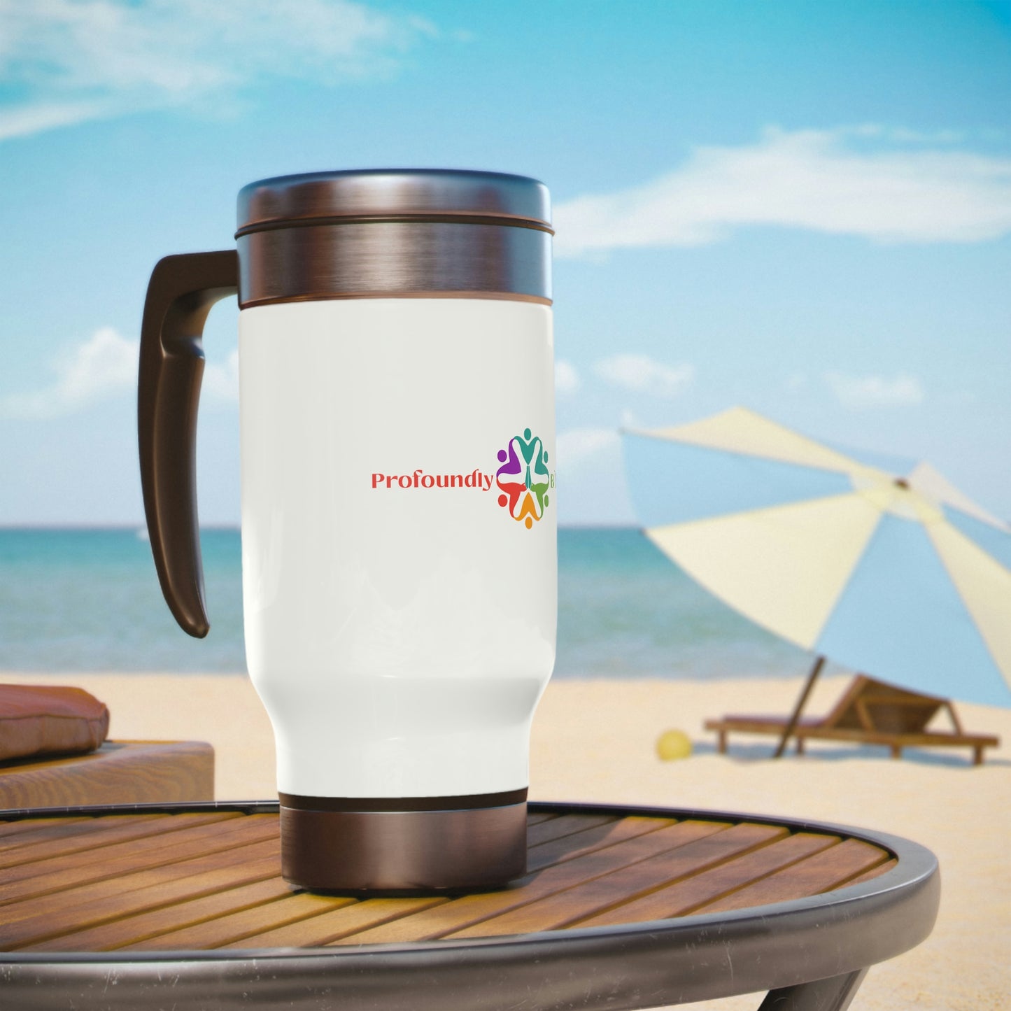 Profoundly Blessed Stainless Steel Travel Mug with Handle, 14oz